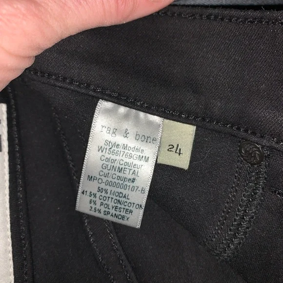 rag & bone high rise ankle skinny jeans in Gunmetal. Size 24. NWT - Picture 8 of 16